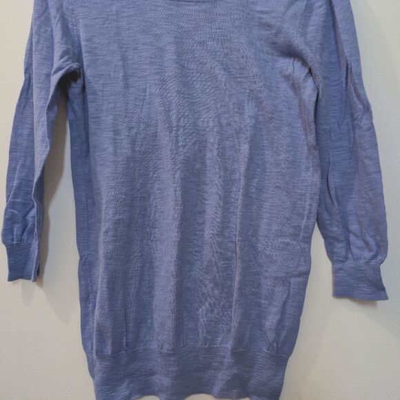 J.Crew 3/4 Sleeve Periwinkle Blue Pull Over Sweater 100% Cotton, Womens Small - Picture 4 of 10